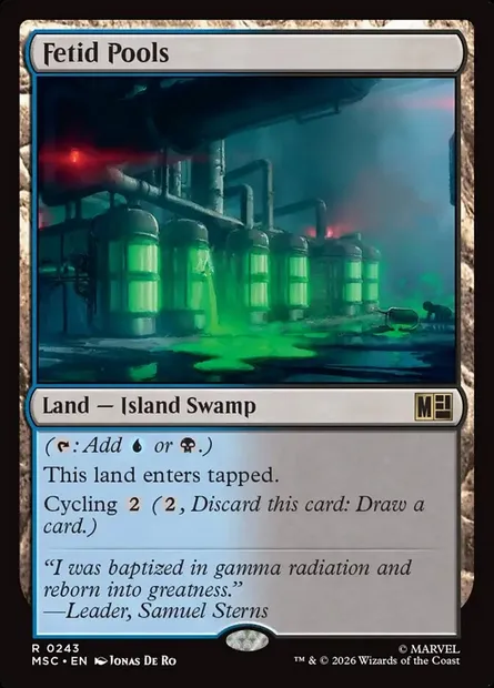 Fetid Pools, Magic card MSC 243 — Marvel Super Heroes Commander set