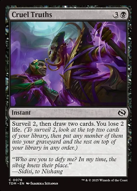 Cruel Truths, Magic card TDM 76 — Tarkir: Dragonstorm set