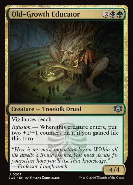 Old-Growth Educator, Magic card SOS 207 — Secrets of Strixhaven set