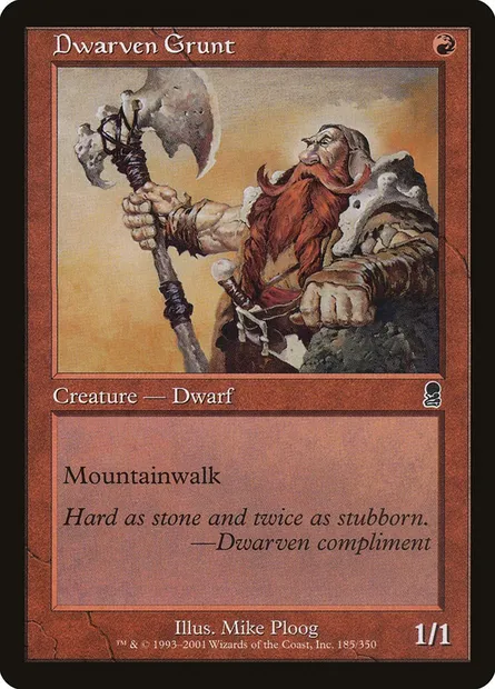 Grognard nain, carte Magic ODY 185 — extension Odyssée