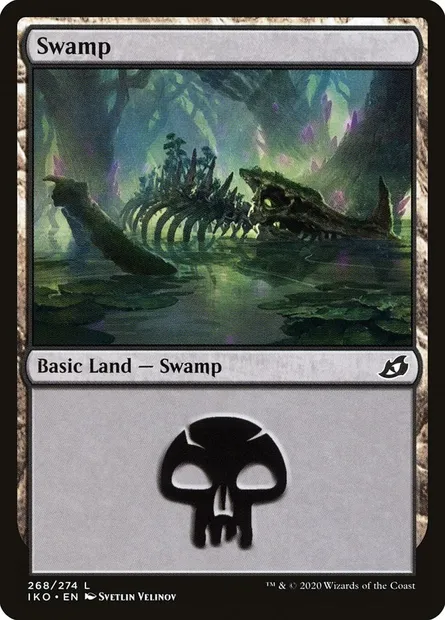 Swamp, Magic card IKO 268 — Ikoria: Lair of Behemoths set
