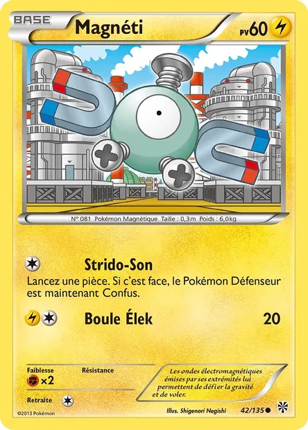 Magnéti, carte Pokémon PLS 42 — extension Tempète Plasma