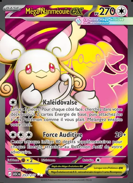 Méga-Nanméouïe-ex, carte Pokémon ASC 253 — extension Héros Transcendants