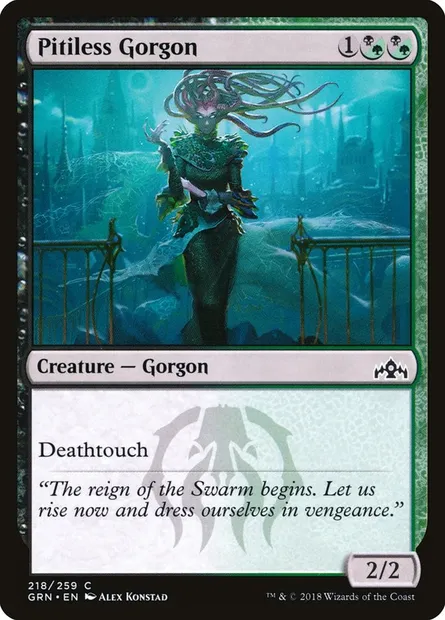 Pitiless Gorgon, Magic card GRN 218 — Guilds of Ravnica set