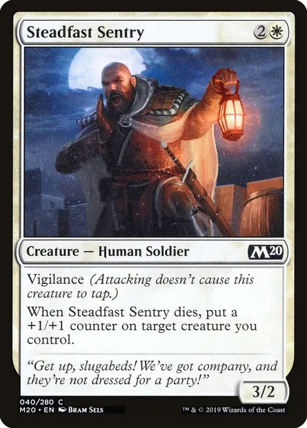 Steadfast Sentry, Magic card M20 40 — Core Set 2020 set