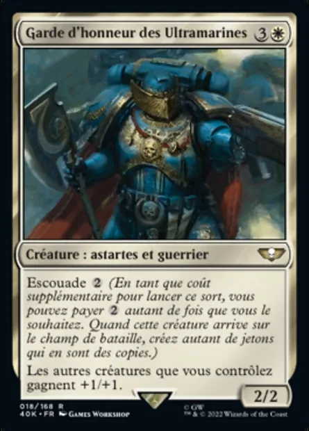 Garde d'honneur des Ultramarines, carte Magic 40K 18 — extension Warhammer 40,000 Commander