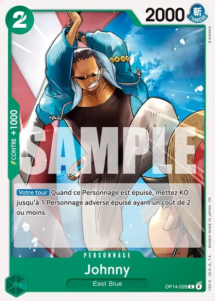Johnny, carte One Piece OP14-028 — extension LES SEPT DE LA MER D'AZUR