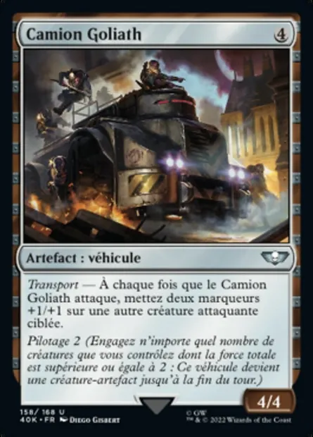 Camion Goliath, carte Magic 40K 158 — extension Warhammer 40,000 Commander