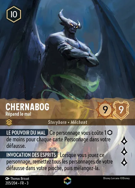 Chernabog - Répand le mal, carte Disney Lorcana CH3-205 — extension Les Terres d'Encres