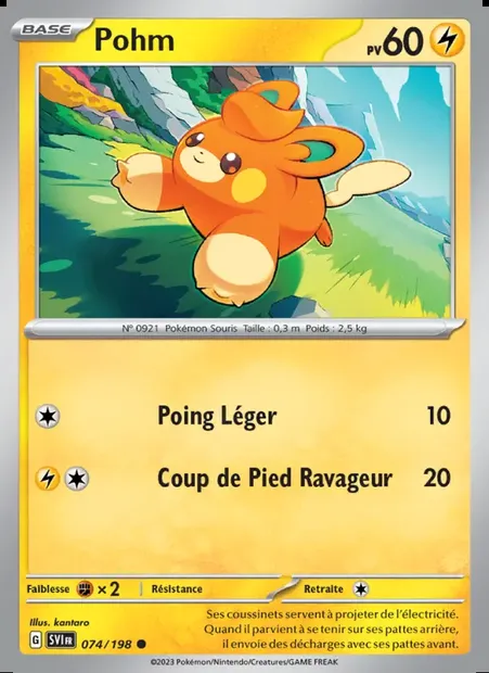 Pohm, carte Pokémon SVI 074 — extension Écarlate et Violet