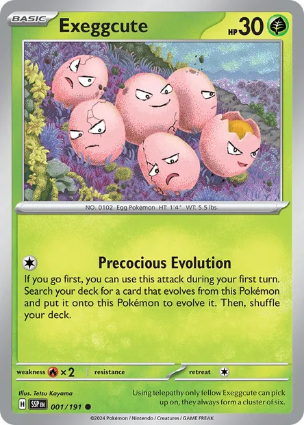 Exeggcute, Pokémon card SSP 001 — Surging Sparks set