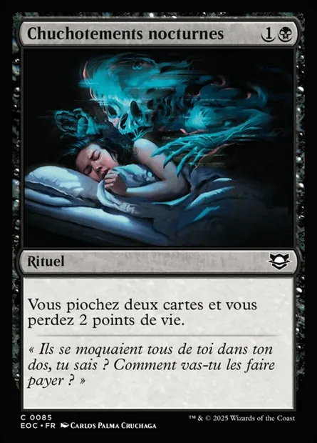 Chuchotements nocturnes, carte Magic EOC 85 — extension Edge of Eternities Commander