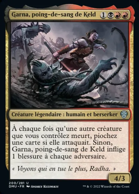 Garna, poing-de-sang de Keld, carte Magic DMU 200 — extension Dominaria Uni
