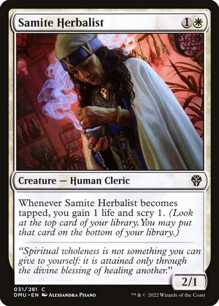 Samite Herbalist, Magic card DMU 31 — Dominaria United set