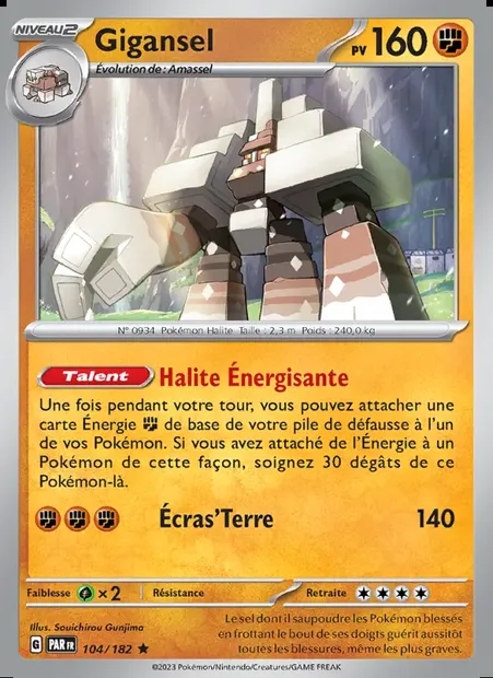 Gigansel, carte Pokémon PAR 104 — extension Faille Paradoxe