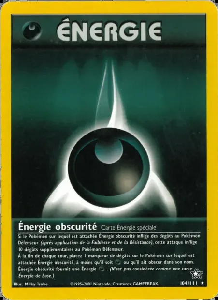 Énergie obscurité, carte Pokémon NG 104 — extension Neo Genesis