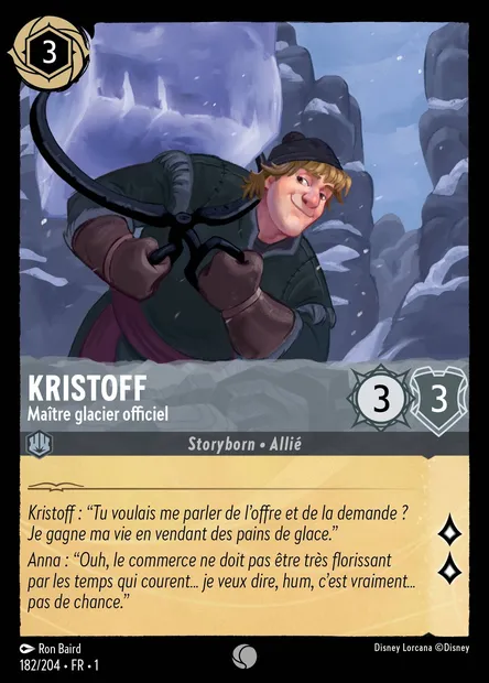 Kristoff - Maître glacier officiel, carte Disney Lorcana CH1-182 — extension Premier Chapitre