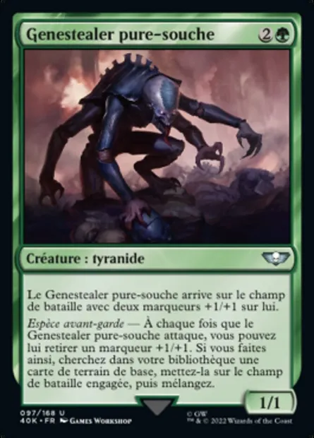 Genestealer pure-souche, carte Magic 40K 97 — extension Warhammer 40,000 Commander