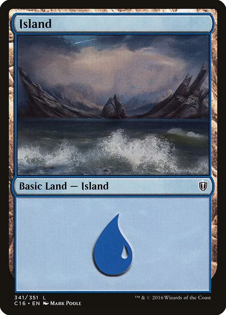 Island, Magic card C16 341 — Commander 2016 set