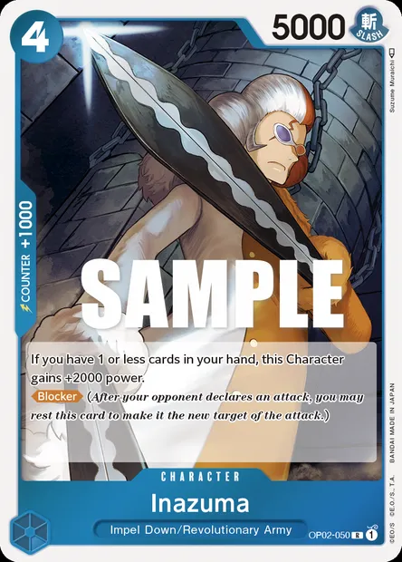 Inazuma, One Piece card OP02-050 — PARAMOUNT WAR set