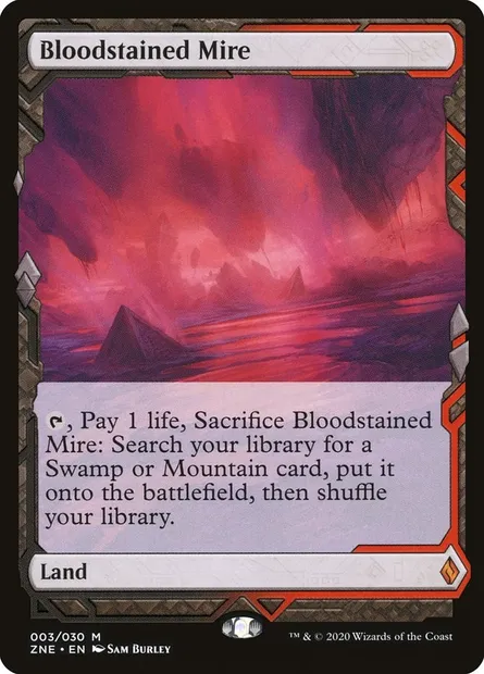 Bloodstained Mire, Magic card ZNE 3 — Zendikar Rising Expeditions set