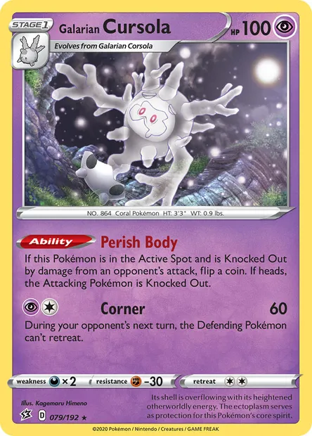 Galarian Cursola, Pokémon card RCL 79 — Rebel Clash set
