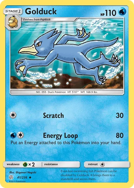 Golduck, Pokémon card CEC 41 — Cosmic Eclipse set