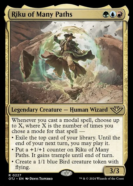 Riku of Many Paths, Magic card OTJ 227 — Outlaws of Thunder Junction set