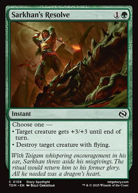 Sarkhan's Resolve, Magic card TDM 158 — Tarkir: Dragonstorm set