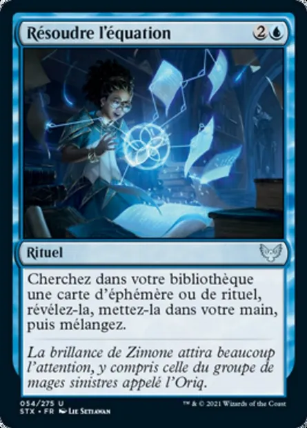 Résoudre l'équation, carte Magic STX 54 — extension Strixhaven: l'Académie des Mages