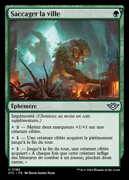 Saccager la ville, carte Magic OTJ 186 — extension Outlaws of Thunder Junction