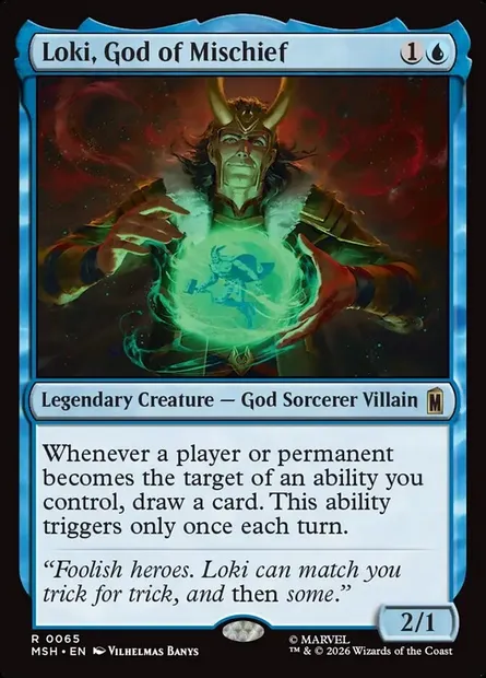 Loki, God of Mischief, Magic card MSH 65 — Marvel Super Heroes set