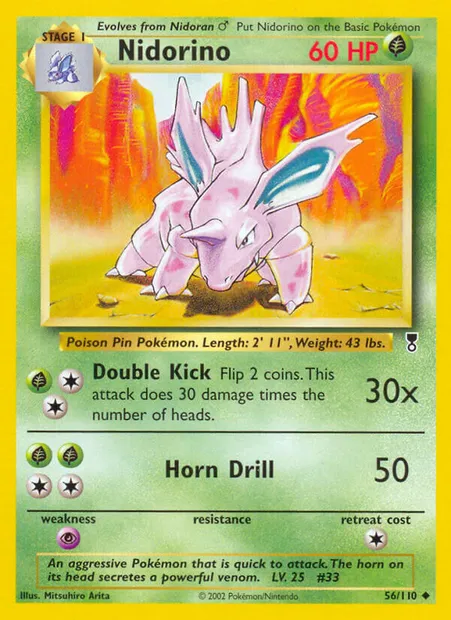 Nidorino, carte Pokémon LC 56 — extension Legendary Collection