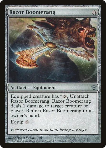 Razor Boomerang, Magic card WWK 129 — Worldwake set