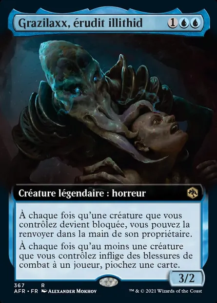 Grazilaxx, érudit illithid, carte Magic AFR 367 — extension Forgotten Realms: Aventures dans les Royaumes Oubliés