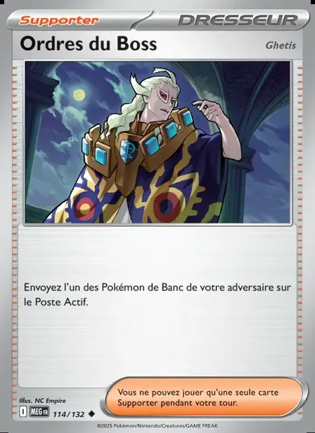 Ordres du Boss, carte Pokémon MEG 114 — extension Méga-Évolution