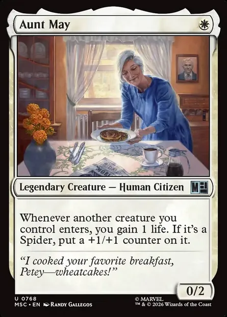Aunt May, Magic card MSC 768 — Marvel Super Heroes Commander set
