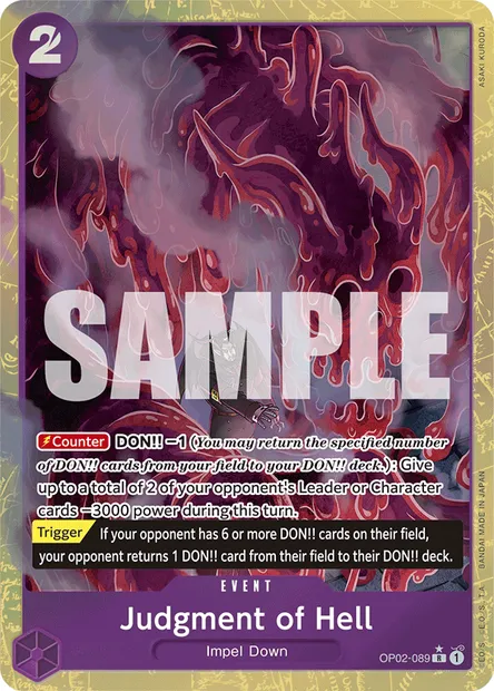 Judgment of Hell, One Piece card OP02-089 — PARAMOUNT WAR set