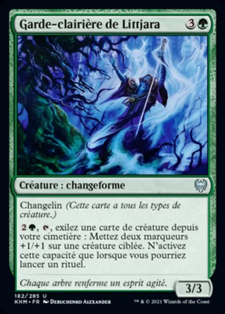 Garde-clairière de Littjara, carte Magic KHM 182 — extension Kaldheim