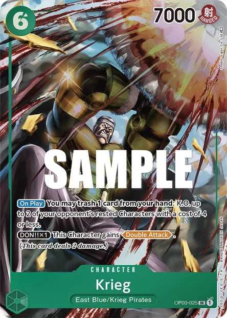 Krieg, carte One Piece OP03-025 — extension PILLARS OF STRENGTH