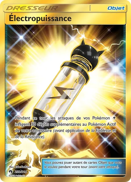 Électropuissance, carte Pokémon LOT 232 — extension Tonnerre Perdu
