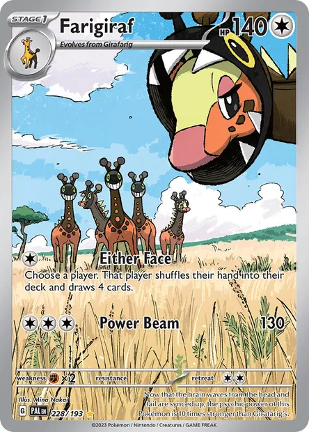 Farigiraf, Pokémon card PAL 228 — Paldea Evolved set