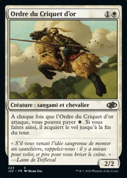 Ordre du Criquet d'or, carte Magic J22 223 — extension Jumpstart 2022