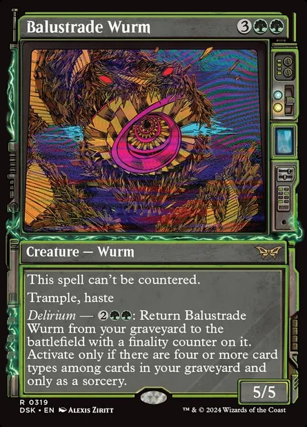 Balustrade Wurm, Magic card DSK 319 — Duskmourn: House of Horror set