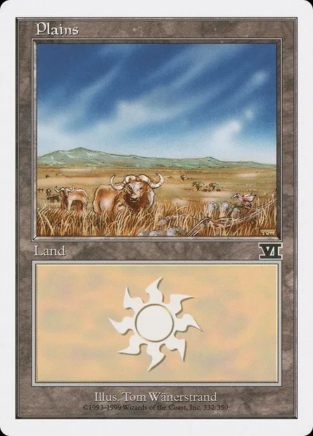 Plains, Magic card 6ED 332 — Classic Sixth Edition set