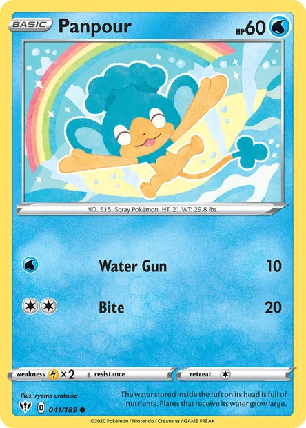 Panpour, Pokémon card DAA 41 — Darkness Ablaze set