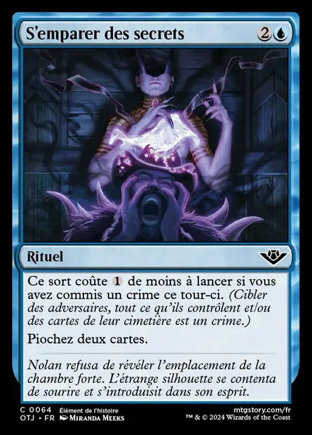 S'emparer des secrets, carte Magic OTJ 64 — extension Outlaws of Thunder Junction