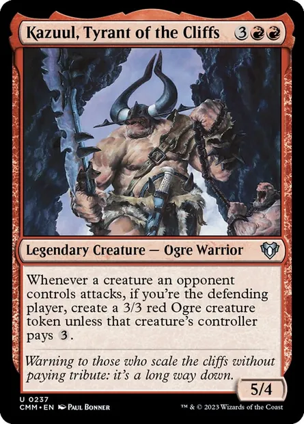 Kazuul, Tyrant of the Cliffs, Magic card CMM 237 — Commander Masters set
