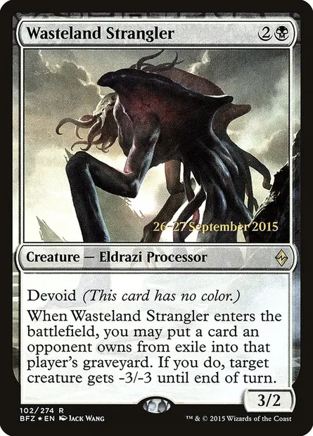 Étrangleur des terres dévastées, carte Magic PBFZ 102s — extension Battle for Zendikar Promos