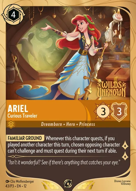 Ariel - Voyageuse curieuse, carte Disney Lorcana P3-043 — extension P3